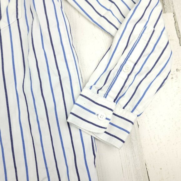 Madewell Women Blue/White Striped Long Sleeve Regular Fit Button Down Shirt XS - Picture 4 of 9